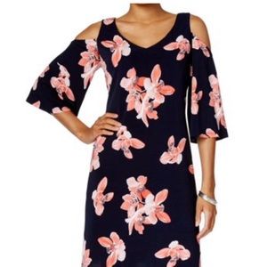 New “Connected Apparel “Cold Shoulder Floral Dress
